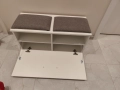 Шкаф за обувки с тапицирана пейка, бял, 85x45x35см, снимка 4