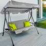 Градинска люлка A-Type със зелени възглавници и поставки за напитки - елегантност и комфорт, снимка 6