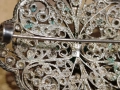 Стара сребърна брошка филигран (12), снимка 7