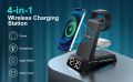 ANJANK 4в1 Безжична зарядна станция с будилник,iPhone 15-11/Pro/Max/Samsung/AirPods Pro/3/2, снимка 1