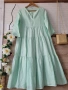 Ленена рокля в цвят мента Италия , снимка 5