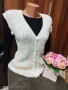 Бял плетен елек, снимка 3