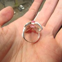 Сребърен пръстен с рубин 10х8мм, снимка 4 - Пръстени - 45101209
