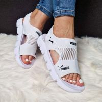 Бели дамски сандали, снимка 2 - Сандали - 45323486