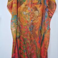 Туника-рокля за плажа в модерни цветни принтове и в свободна права кройка, универсален размер. Дължи, снимка 8 - Рокли - 45752554