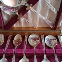 Винтидж десертен комплект посребрени прибори, снимка 7 - Прибори за хранене, готвене и сервиране - 45640058