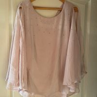 Нова нежна розова блуза туника тип перелина  с камъни цирконий , снимка 10 - Корсети, бюстиета, топове - 45682643