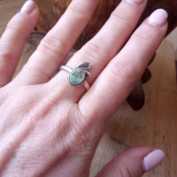 Сребърен пръстен със седеф , снимка 1 - Пръстени - 44967821