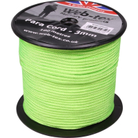 Парашутна връв 100 метра Web-Tex Paracord on Reel Neon Green, снимка 1 - Екипировка - 45047867