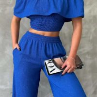 Модерен дамски комплект панталон и блуза, снимка 2 - Комплекти - 45232538