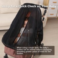 Cispree Сенник за бебешка количка, голям отвор с цип, дишащ мрежест материал, регулируеми презрамки, снимка 3 - За бебешки колички - 45718041