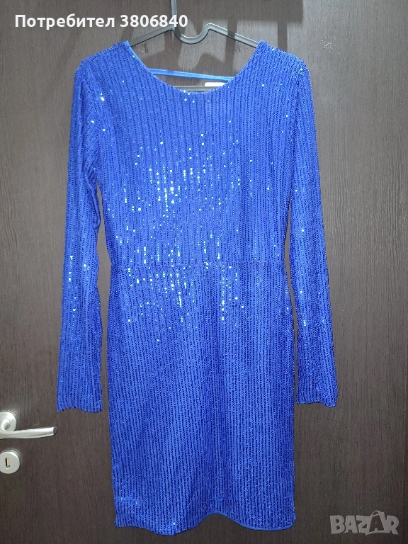 Нова рокля с етикет за празниците с пайети, снимка 1