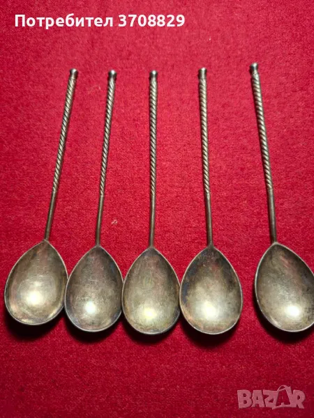 Сребърни чаени лъжици. маркирани , снимка 1