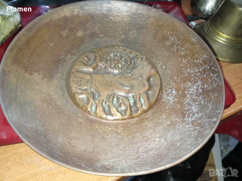 Медна чиния за стена , снимка 1