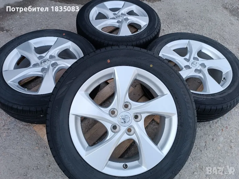 Лети джанти 17ки 5х114.3 Toyota + нови летни гуми 215/60/17 Dunlop, снимка 1