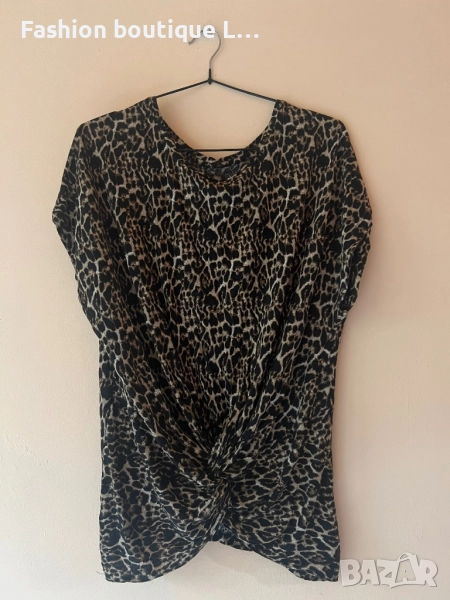 Тигрова памучна блуза без ръкави с допълнителен завъртян елемент отпред като акцент S / M размер 🐅, снимка 1