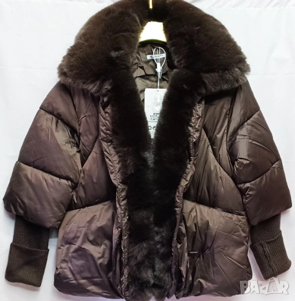 Луксозно дамско яке ТЪМНО КАФЯВО S-L размер., снимка 1