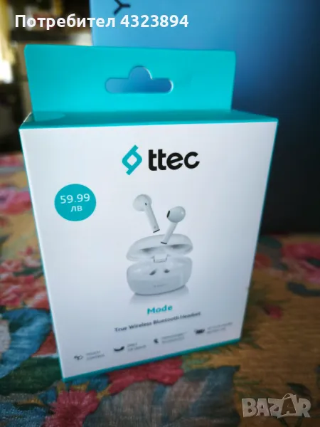 Bluetooth слушалки ttec Mode, TWS, Бели, снимка 1