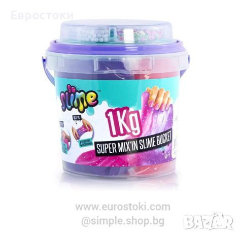 Canal Toys Super Slime Mix със декорации, кофа 1 кг, снимка 1