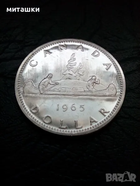 1 долар 1965 година Канада сребро, снимка 1