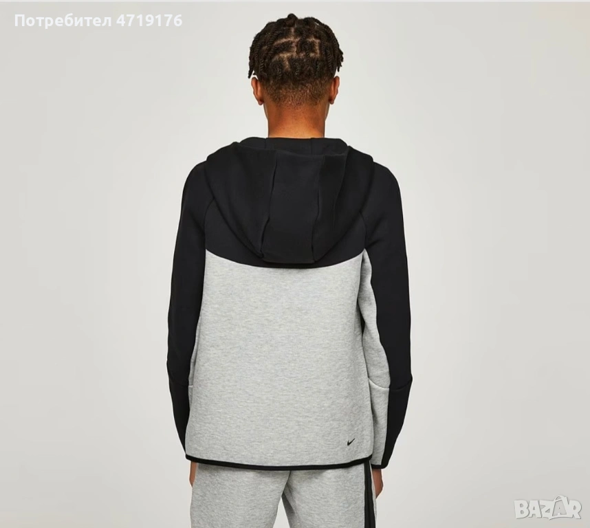 Сивочерен nike tech fleece горнище XS размер, снимка 1
