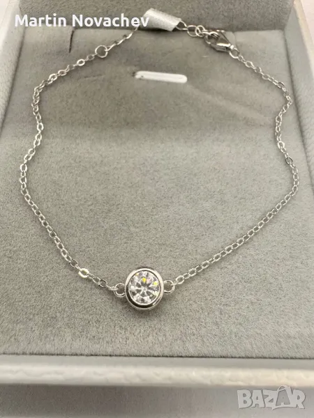 Сребърна гривна с мойсанит (Диамант) 0.5 карата, снимка 1