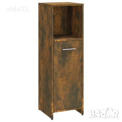 vidaXL Шкаф за баня, опушен дъб, 30x30x95 см, инженерно дърво（SKU:815552, снимка 1