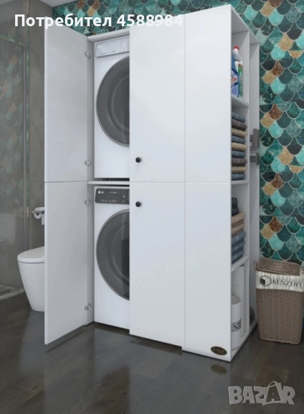 Шкаф за сушилня и пералня с рафтове , снимка 1