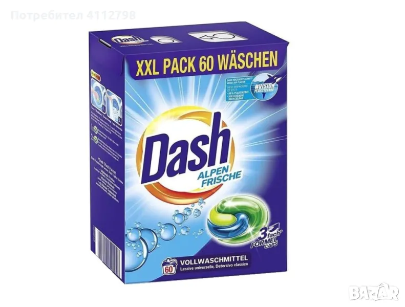 Капсули за пране Dash Alpen Frische 60 пранета, снимка 1