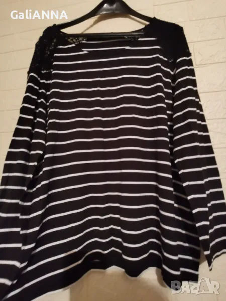 СТРАХОТНА ТУНИКА РАЕ С ДАНТЕЛЕНО РАМО 2XL-3XL, снимка 1