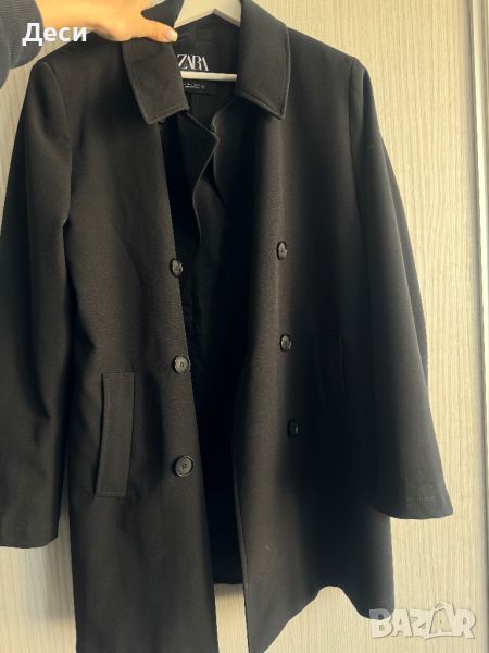 Чисто нов женски Шлифер на Zara черен - размел L, снимка 1