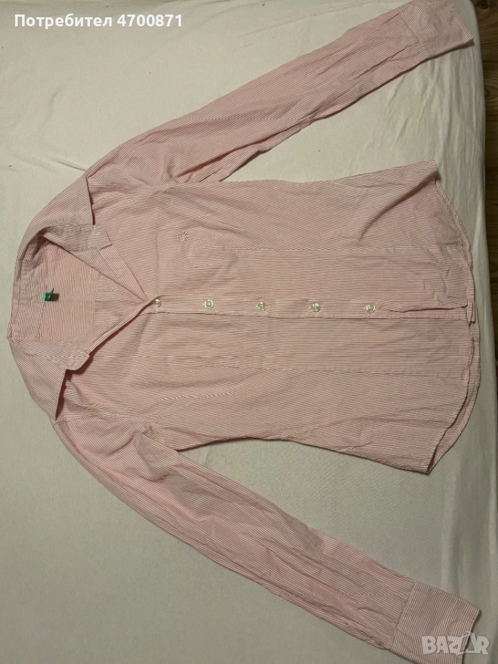 Розова дамска риза BENETTON, снимка 1