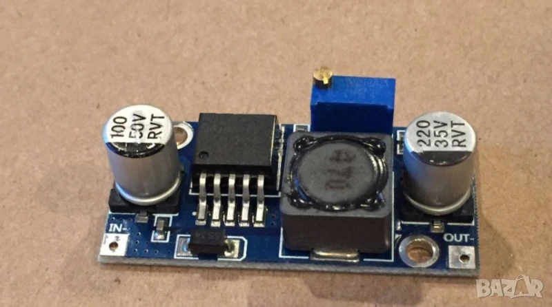 DC-DC понижаващ регулируем стабилизатор на напрежение 1.5V–35V | LM2596 | До 3A с радиатор, снимка 1