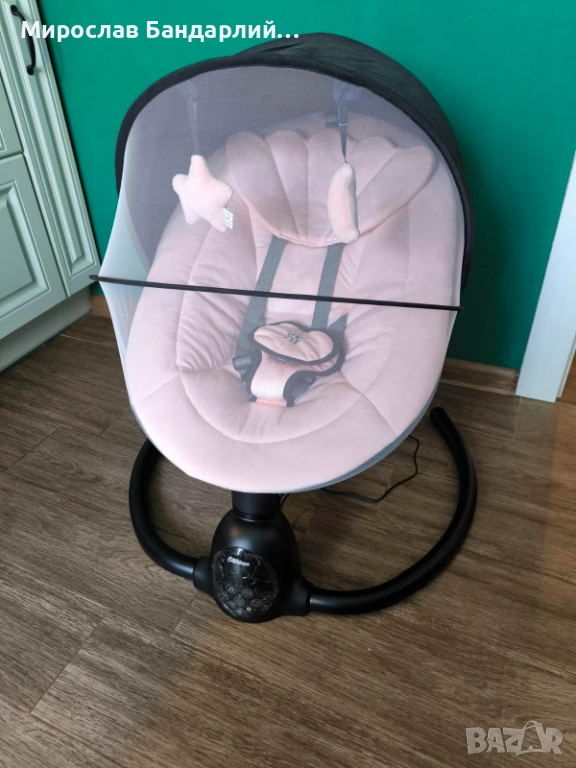 Продавам електрическа люлка за бебе Moni Clarissa Pink, снимка 1
