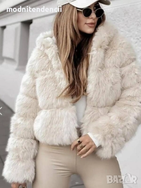 пухкаво палто с качулка , снимка 1