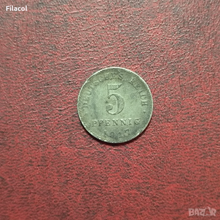 Германия Империя 5 пфенига 1917 година, снимка 1