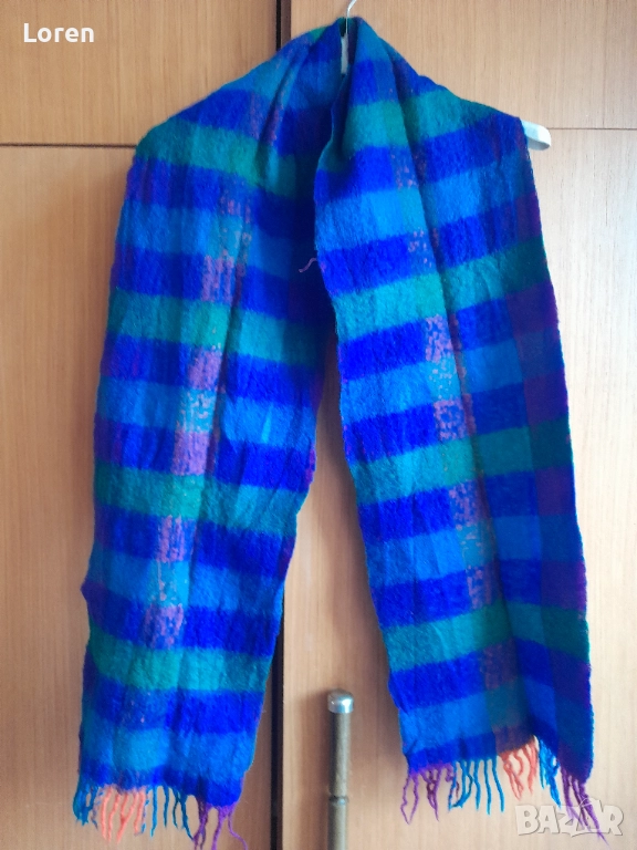Подарявам шал с синьо зелено , снимка 1