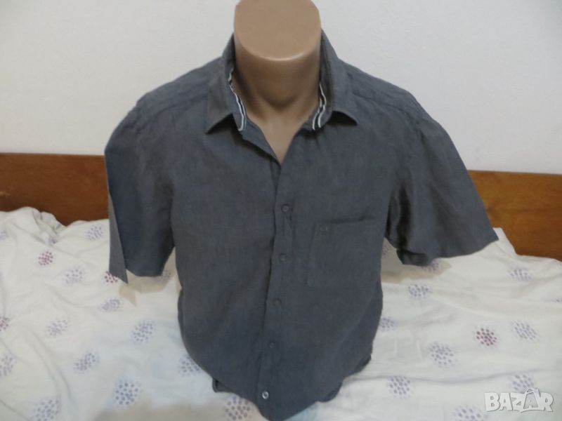 Мъжка риза с къс ръкав от лен Atlantic Inc, снимка 1