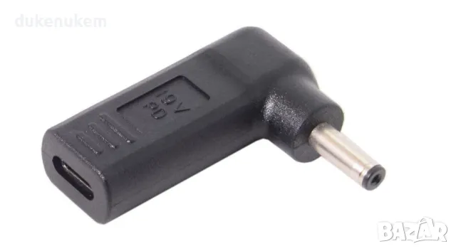 НОВ! PD 65W Адаптер USB C към DC 2.5x1.3mm конвертор за ъглов лаптоп таблет, снимка 1 - Кабели и адаптери - 47222524