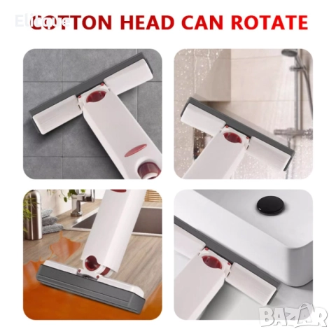 Преносим мини моп, M O P LINE, система за автоматично изстискване, 1 гъби в комплекта, бял, снимка 3 - Други стоки за дома - 52905498