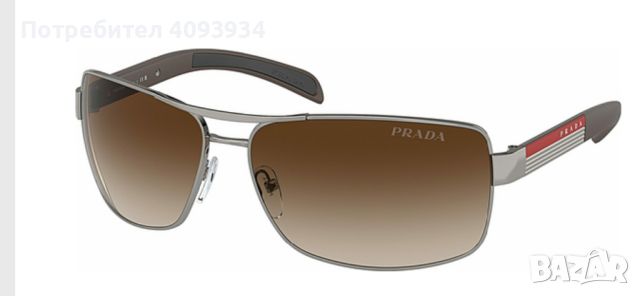 PRADA SPORT Men'S Mod. 54Is Sun 0Ps54Is 5Av6S1 Rectangular Sunglasses 65, Gunmetal/Brown Gradient, снимка 1