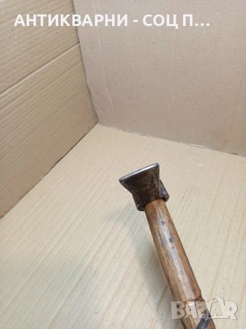 Соц Стар Каменоделски Чук 0.800кг С Дръжка От Дрян НОМЕР 594., снимка 10 - Антикварни и старинни предмети - 53446150