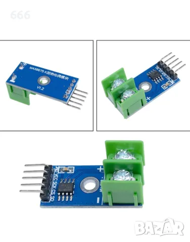 MAX6675 3.0-5.5V K-тип термодвойка Температурен сензорен модул Температурен диапазон 0-800 градуса, снимка 4 - Друга електроника - 47208246