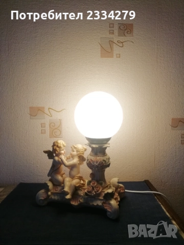 Стари статуетки, фигури с ангели-херувими, настолна лампа и мадони. , снимка 12 - Статуетки - 52534198