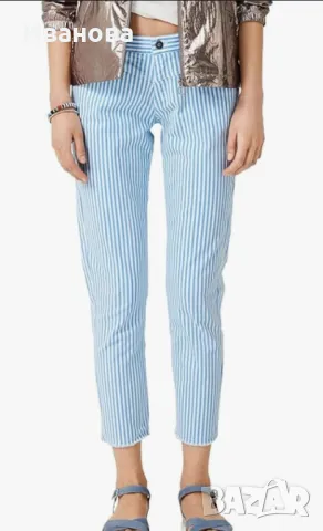 S.Oliver Летен памучен панталон. Бял. Син. , снимка 10 - Панталони - 50437079