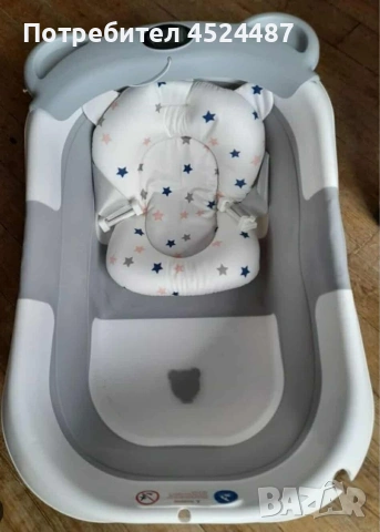 Сгъваема бебешка вана с термометър и възглавница, снимка 8 - За банята - 53817767