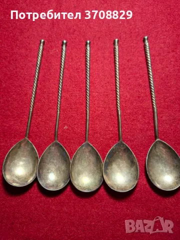 Сребърни чаени лъжици. маркирани 