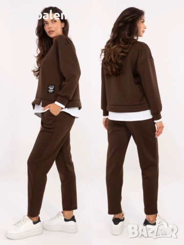 Дамски ежедневен комплект от две части с бяла вложка, 3цвята , снимка 7 - Комплекти - 52861151