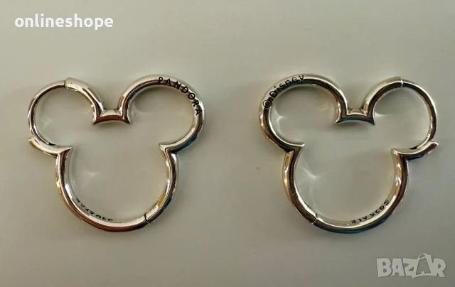 ALE S925 Сребърни обеци Pandora Disney Mickey Mouse , снимка 6 - Обеци - 50975782