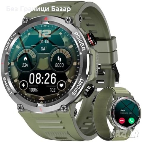 Нов Blackview Мъжки Смарт Часовник с Военен Дизайн и HD Екран, снимка 1 - Мъжки - 46517700